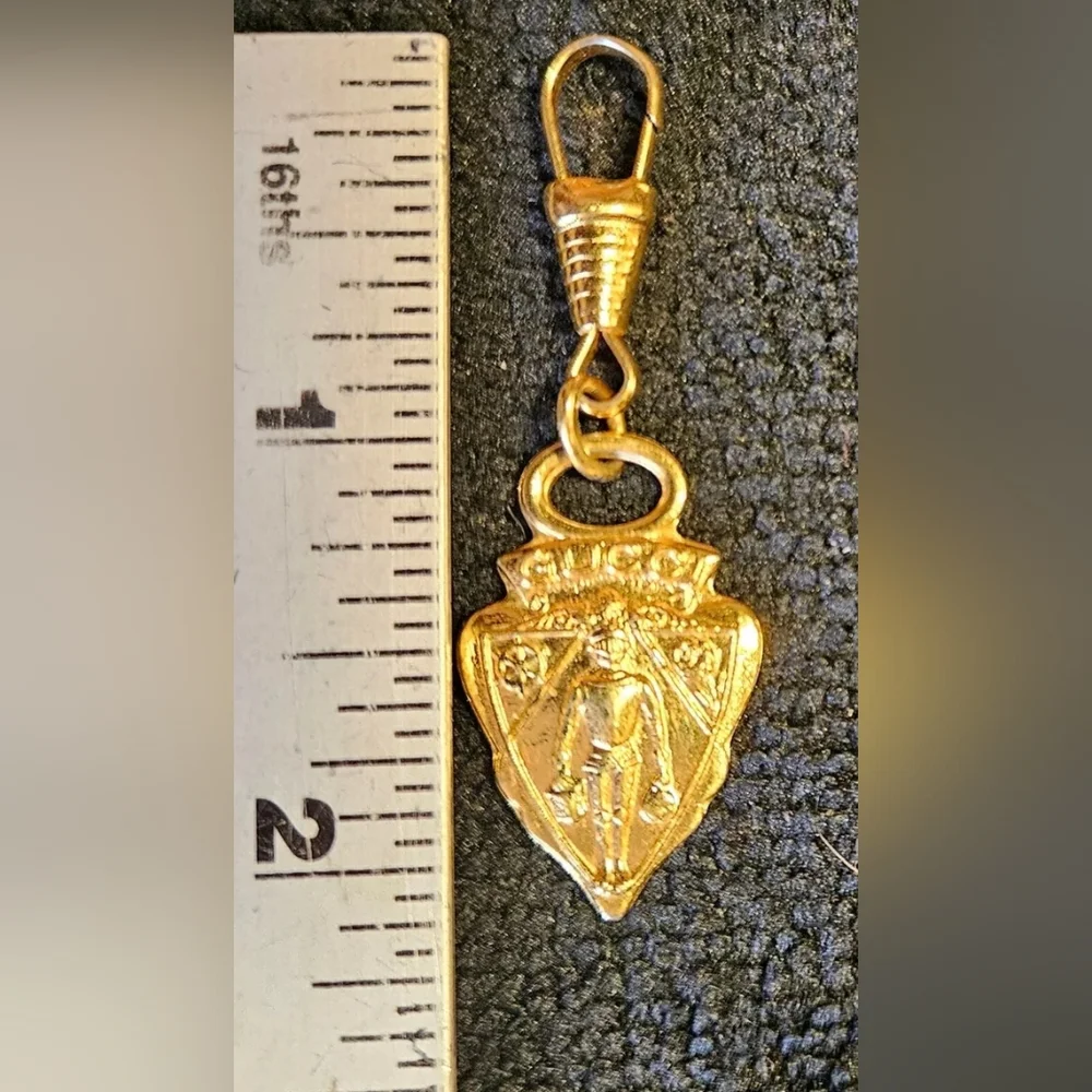 Gucci Gold PLATED 10k Charm zipper PULL authentic 1970s Pendant